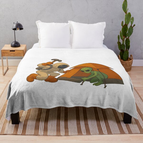 Item preview, Stellar Camp: Astronaut & Alien Pitching a Tent in Space designed and sold by HEERMANArt.