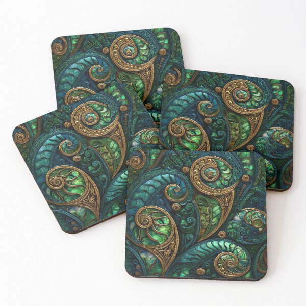 Item preview, New Zealand Māori Paua Pattern Koru Design 457 designed and sold by GrinGalore.