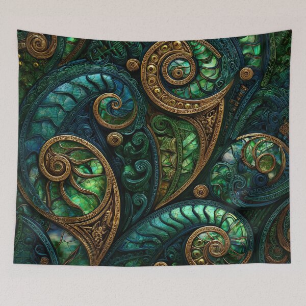 Item preview, New Zealand Māori Paua Pattern Koru Design 457 designed and sold by GrinGalore.