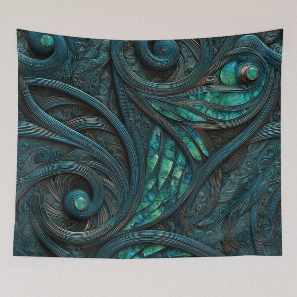 Item preview, New Zealand Māori Paua Pattern Koru Design 458 designed and sold by GrinGalore.