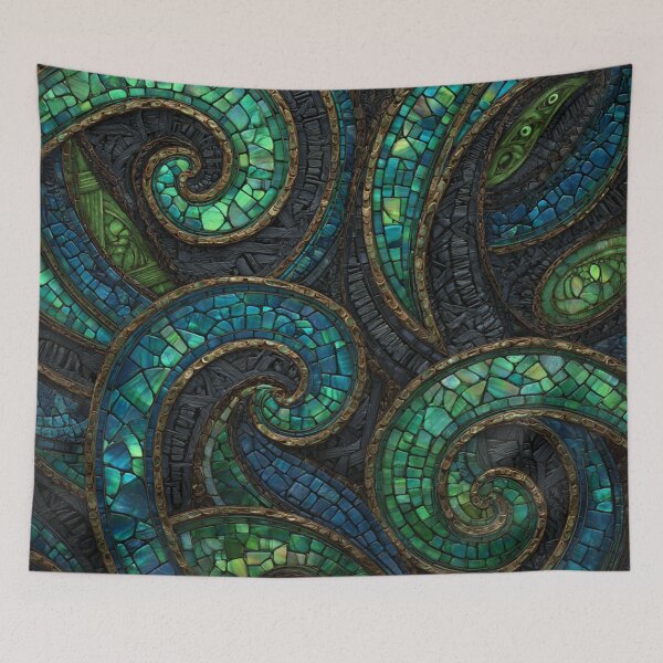 Item preview, New Zealand Māori Paua Pattern Koru Design 459 designed and sold by GrinGalore.