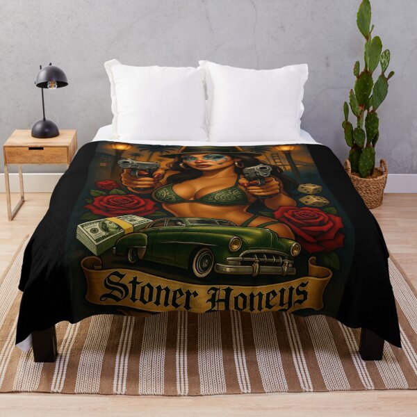 Item preview, Stoner Honeys – Chicana Clown Queen, Lowrider Dreams & West Coast Street Life Art designed and sold by DyfunctionalTee.