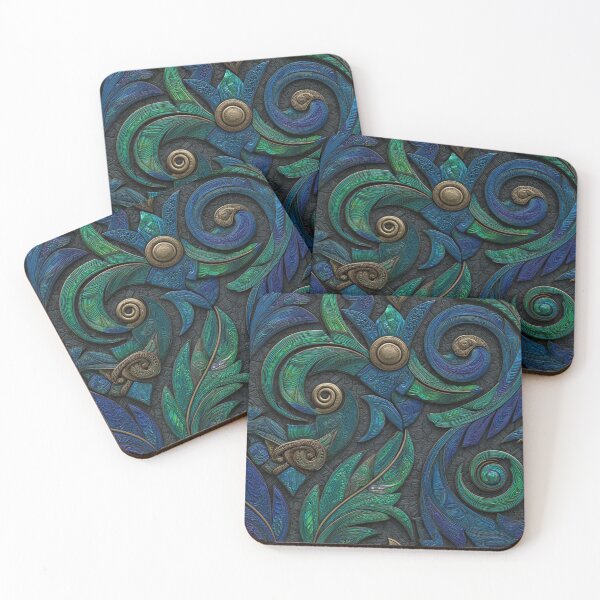 Item preview, New Zealand Māori Paua Pattern Koru Design 460 designed and sold by GrinGalore.