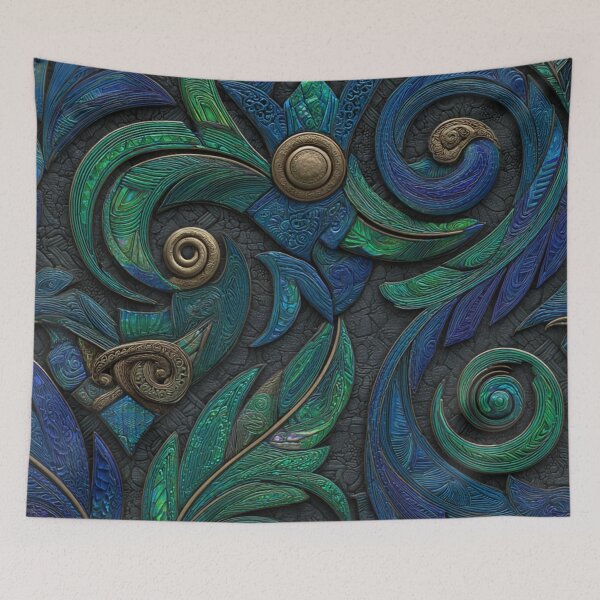 Item preview, New Zealand Māori Paua Pattern Koru Design 460 designed and sold by GrinGalore.