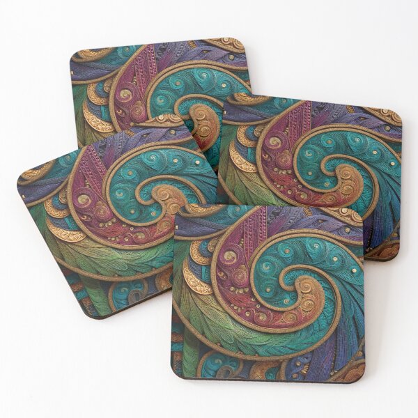 Item preview, New Zealand Māori Paua Pattern Koru Design 461 designed and sold by GrinGalore.
