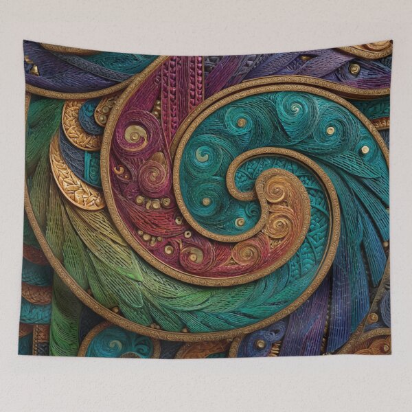 Item preview, New Zealand Māori Paua Pattern Koru Design 461 designed and sold by GrinGalore.