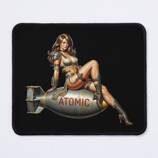 Item preview, Wasteland Pin-up Girl on an Atomic Bomb designed and sold by VintageBazaar.