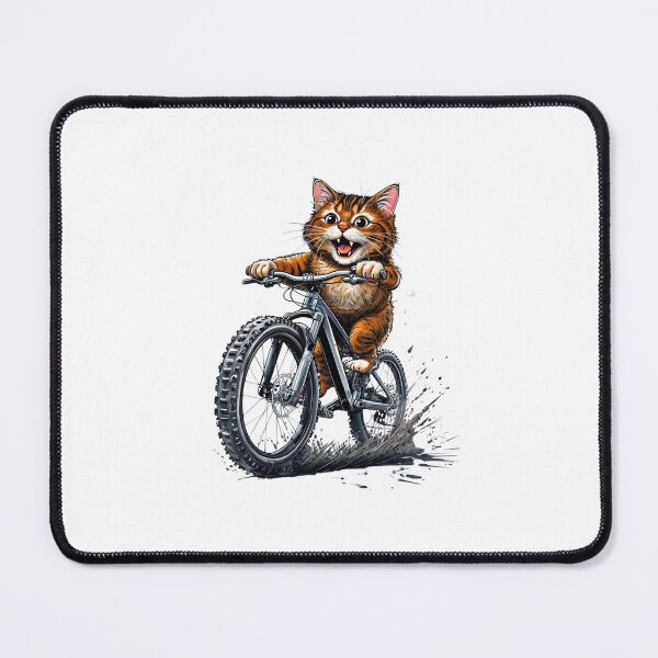 Item preview, "Cat Riding a Bicycle" Men's T-Shirt – Fun Kitten Wheelie Graphic & Eco-Friendly Fashion designed and sold by Colorful-Garden.