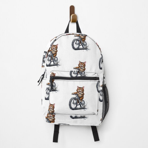 Item preview, "Cat Riding a Bicycle" Men's T-Shirt – Fun Kitten Wheelie Graphic & Eco-Friendly Fashion designed and sold by Colorful-Garden.