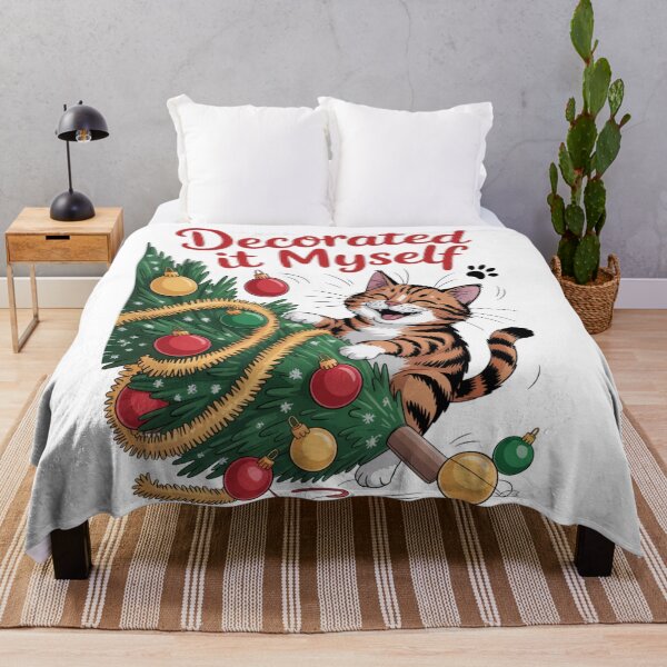 Item preview, Decorated it Myself – Funny Christmas Cat designed and sold by ArtByYunus.