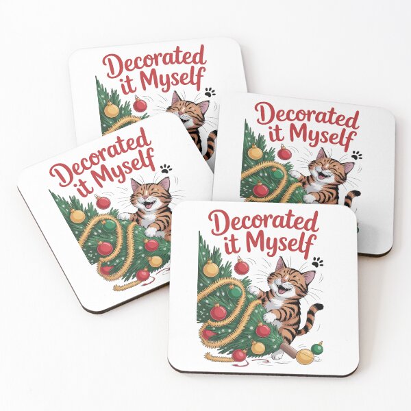 Item preview, Decorated it Myself – Funny Christmas Cat designed and sold by ArtByYunus.