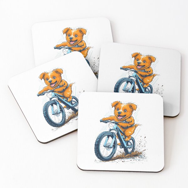 Item preview,  "Dog Riding a Bicycle" Men's T-Shirt – Fun Kitten Wheelie Graphic & Eco-Friendly Fashion designed and sold by Colorful-Garden.