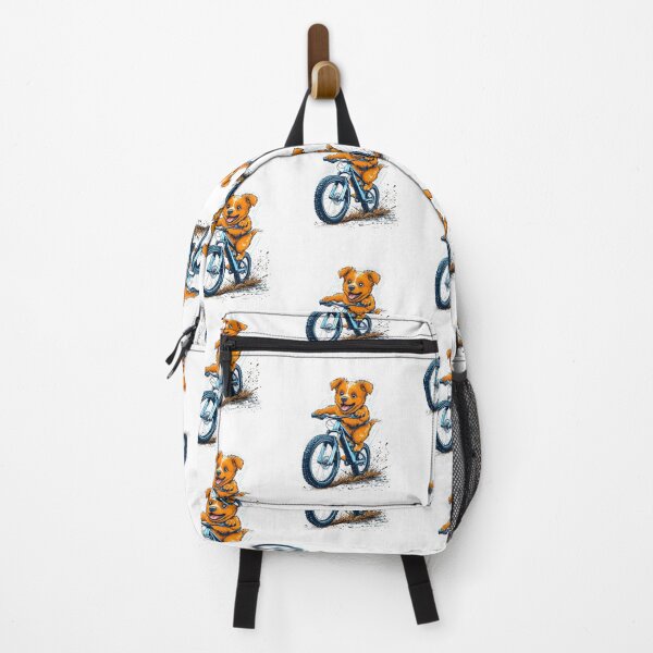 Item preview, "Dog Riding a Bicycle" Men's T-Shirt – Fun Kitten Wheelie Graphic & Eco-Friendly Fashion designed and sold by Colorful-Garden.