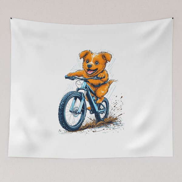 Item preview,  "Dog Riding a Bicycle" Men's T-Shirt – Fun Kitten Wheelie Graphic & Eco-Friendly Fashion designed and sold by Colorful-Garden.