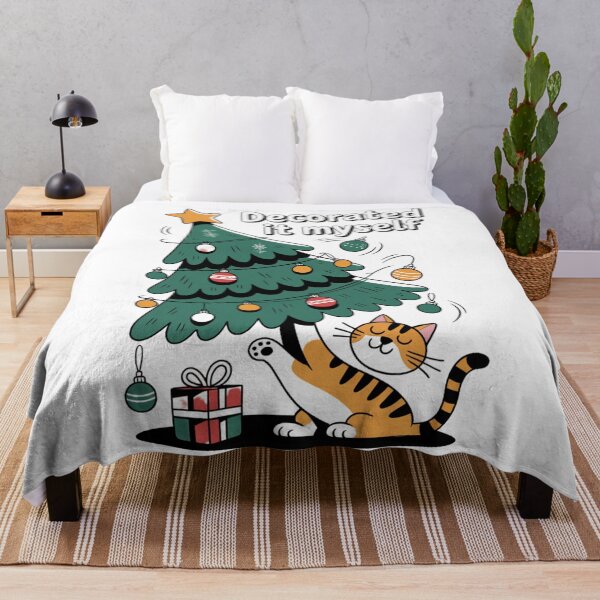 Item preview, Decorated it Myself – Funny Christmas Cat designed and sold by ArtByYunus.