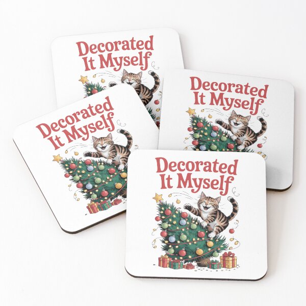 Item preview, Decorated it Myself – Funny Christmas Cat designed and sold by ArtByYunus.