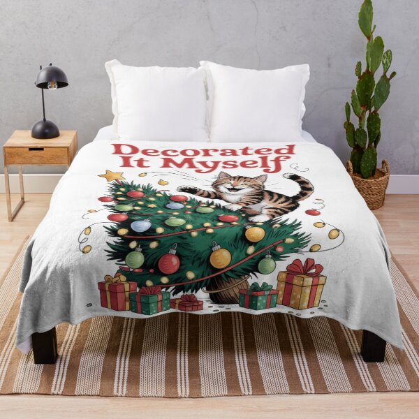 Item preview, Decorated it Myself – Funny Christmas Cat designed and sold by ArtByYunus.