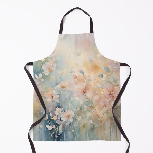 Item preview, Watercolor Florals Pattern Pastel Gold Blue Pink, Feminine Romantic Elegant Pattern designed and sold by KolorellaS.