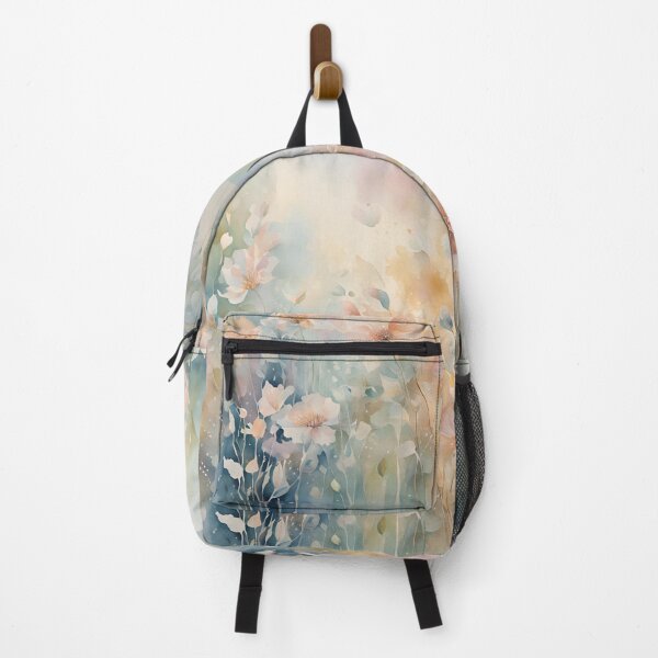 Item preview, Watercolor Florals Pattern Pastel Gold Blue Pink, Feminine Romantic Elegant Pattern designed and sold by KolorellaS.