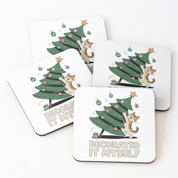 Item preview, Decorated it Myself – Funny Christmas Cat designed and sold by ArtByYunus.