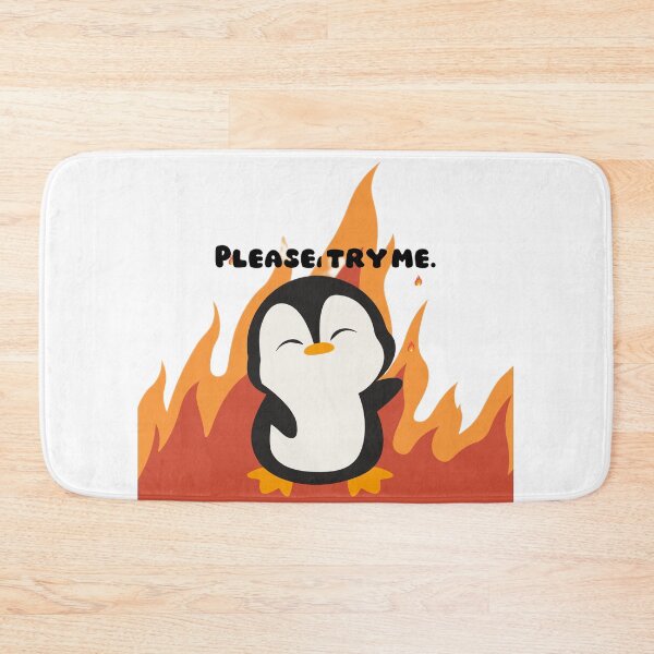 Item preview, Try Me - Smiling Penguin, Unhinged Energy Sticker Design, Pin, Magnet, etc. designed and sold by eggface.sandwich.