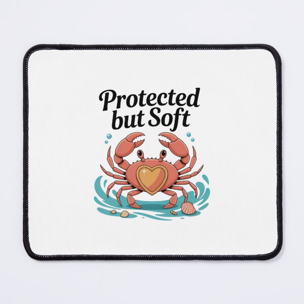 Item preview, Protected but Soft – Cute Crab with Heart Shell designed and sold by ArtByYunus.