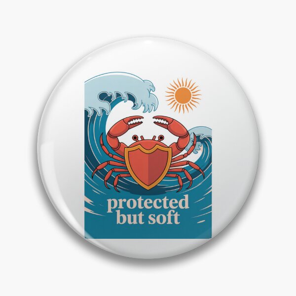 Item preview, Protected but Soft – Cute Crab with Heart Shell designed and sold by ArtByYunus.