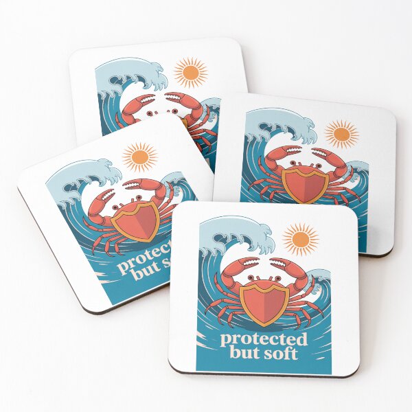 Item preview, Protected but Soft – Cute Crab with Heart Shell designed and sold by ArtByYunus.