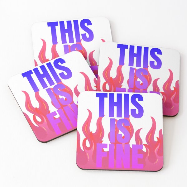 Item preview, This Is Fine -  Flaming Disaster Energy Design Sticker, Magnet, Pin, etc. designed and sold by eggface.sandwich.