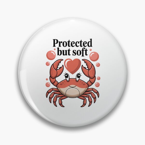 Item preview, Protected but Soft – Cute Crab with Heart Shell designed and sold by ArtByYunus.