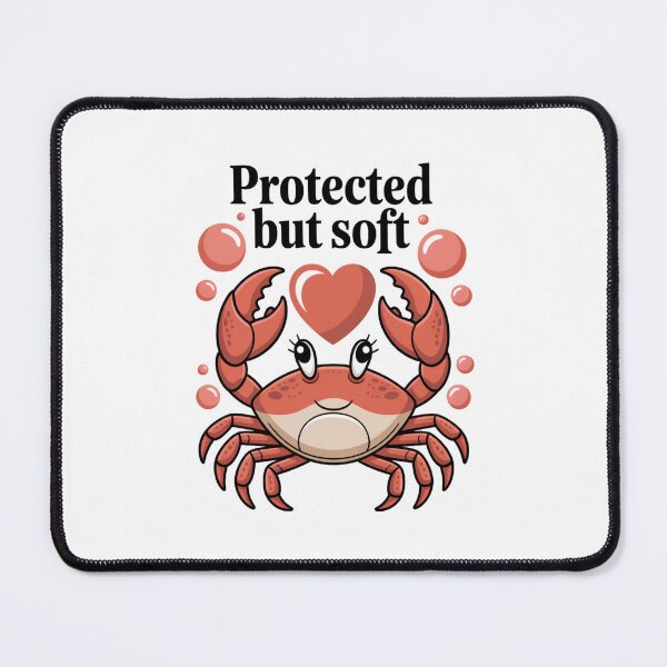 Item preview, Protected but Soft – Cute Crab with Heart Shell designed and sold by ArtByYunus.
