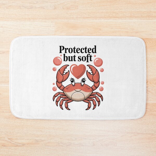 Item preview, Protected but Soft – Cute Crab with Heart Shell designed and sold by ArtByYunus.