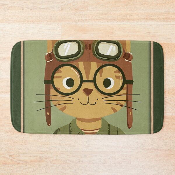Item preview, Vintage Aviator Cat – Cute Retro Pilot Feline Illustration designed and sold by NaChomArtStudio.