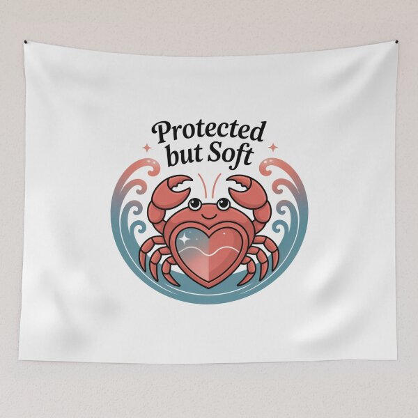 Item preview, Protected but Soft – Cute Crab with Heart Shell designed and sold by ArtByYunus.