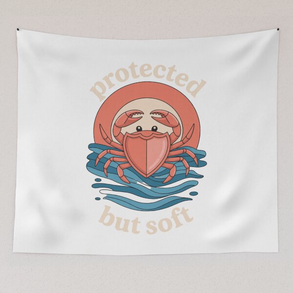 Item preview, Protected but Soft – Cute Crab with Heart Shell designed and sold by ArtByYunus.