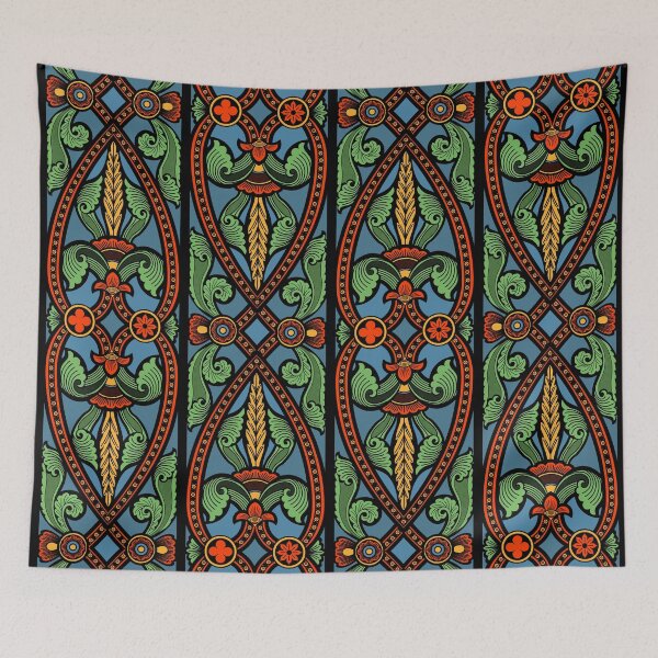 Item preview, Vibrant Medieval Romanesque Floral Pattern designed and sold by FreiherrPK.