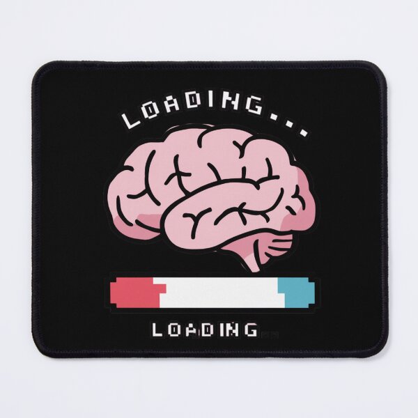 Item preview, Brain Loading Please Wait – Funny Overthinking Pixel Art Anxiety Humor Design designed and sold by Silly Shapes Co..