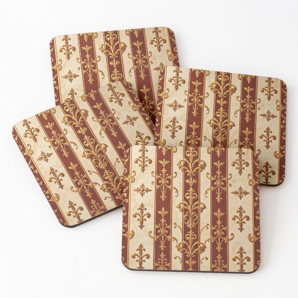 Item preview, Rust & Alabaster Striped Gold Baroque designed and sold by DesignsByPrnces.