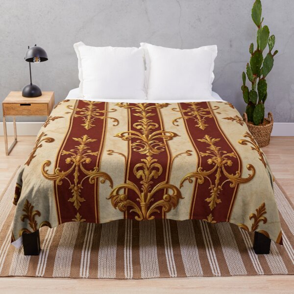 Item preview, Rust & Alabaster Striped Gold Baroque designed and sold by DesignsByPrnces.