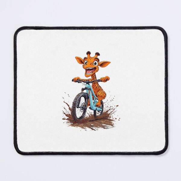 Item preview, "Giraffe Riding a Bicycle" Men's T-Shirt – Fun Kitten Wheelie Graphic & Eco-Friendly Fashion designed and sold by Colorful-Garden.