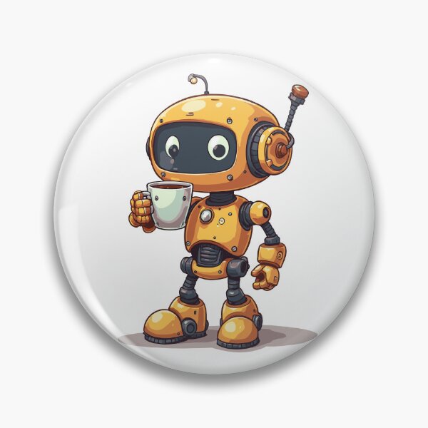 Artikelvorschau, Niedlicher gelber Roboter mit Kaffeetasse entworfen und verkauft von Mr-Slow.