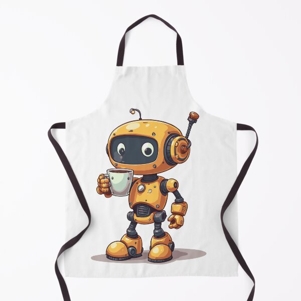 Item preview, Cute Yellow Robot with Coffee Cup designed and sold by Mr-Slow.