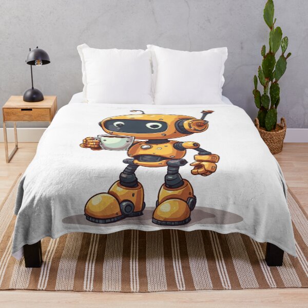Item preview, Cute Yellow Robot with Coffee Cup designed and sold by Mr-Slow.