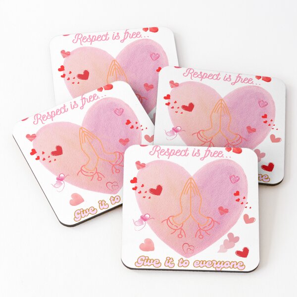 Item preview, Respect Is Free – Give It to Everyone | Namaste Hands with Heart Symbols | Kindness & Equality Quote designed and sold by ByPrintedThought.