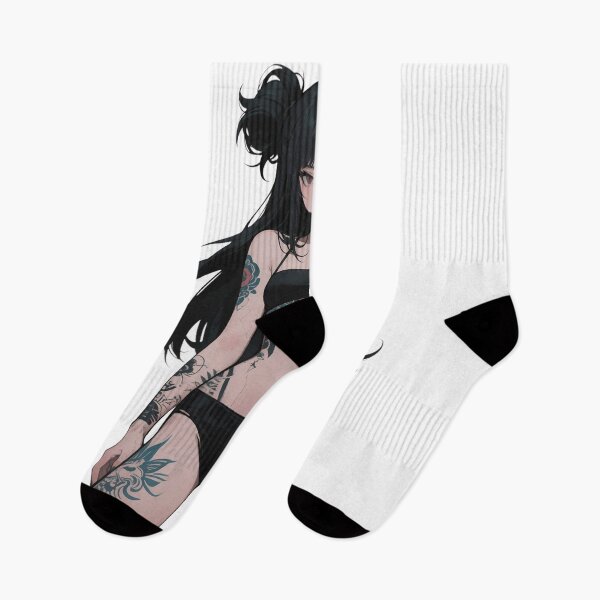Item preview, Colorful Tattooed Punk Anime Girl – Neon Ink & Street Style Art designed and sold by Ping0686.