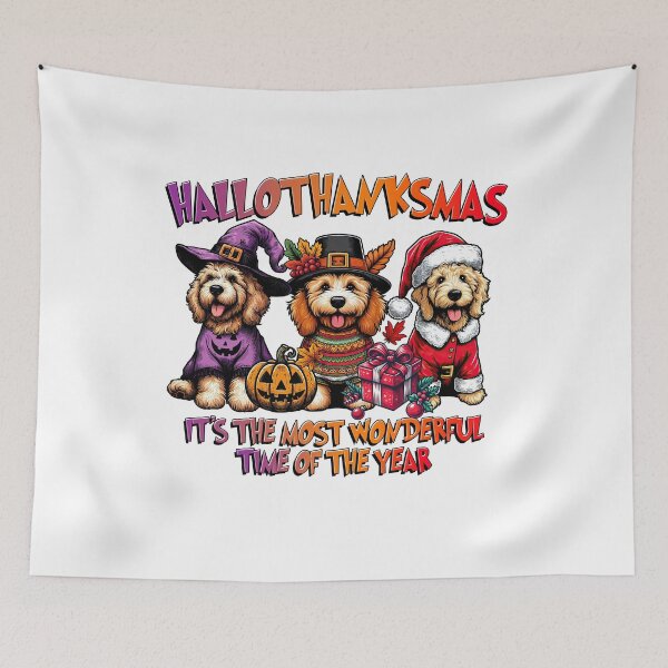 Item preview, Goldendoodle Halloween Thanksgiving Christmas  designed and sold by doodIllustrate.