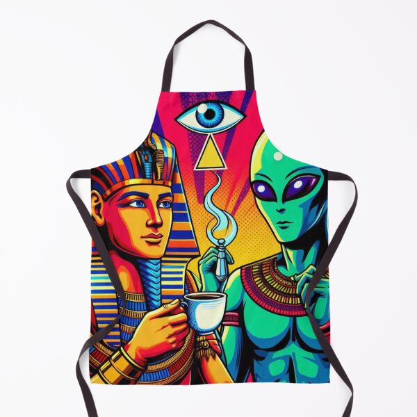 Item preview, Pharaoh and alien enjoying coffee designed and sold by Dogandesighn.