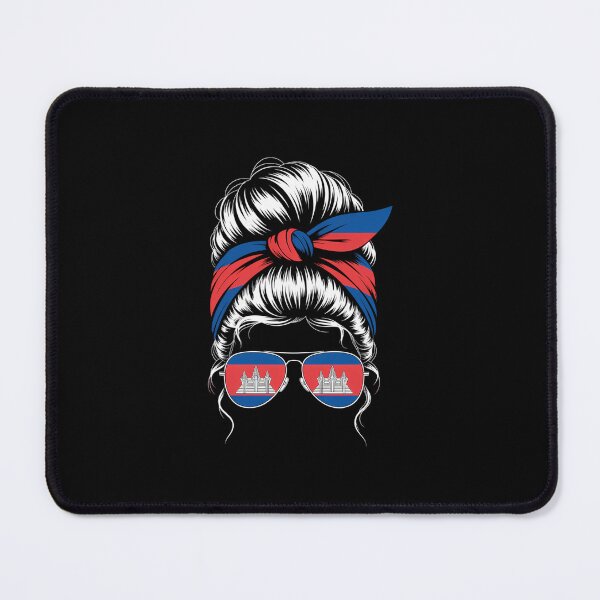 Item preview, Messy Hair Bun Cambodia Flag Cambodian designed and sold by aidenpier.