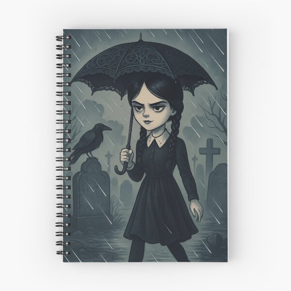 Item preview, Wednesday Addams Walking in Rainy Cemetery designed and sold by Pixelmap.