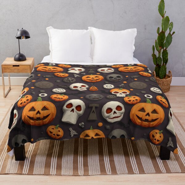 Item preview, 3D Halloween Pumpkin and Skull Seamless Pattern & repeat textures designed and sold by TheGaliyaStudio.
